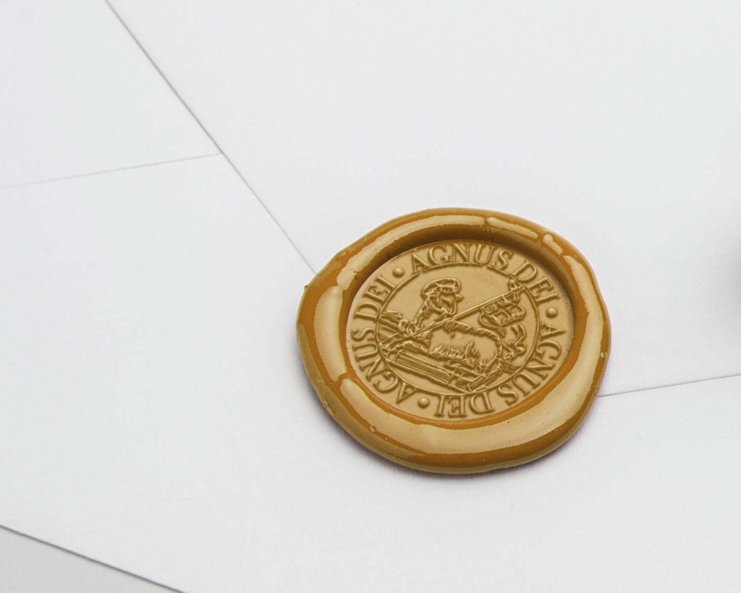The scene features a realistic wax seal stamps with a wax sealed envelope. Wax Stamp Carlie Barth