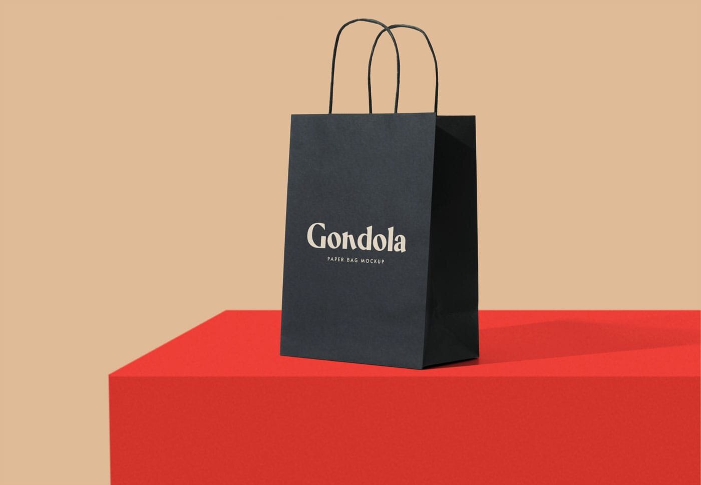 Amber glass dropper bottle mockup. Paper Bag Mockup Template