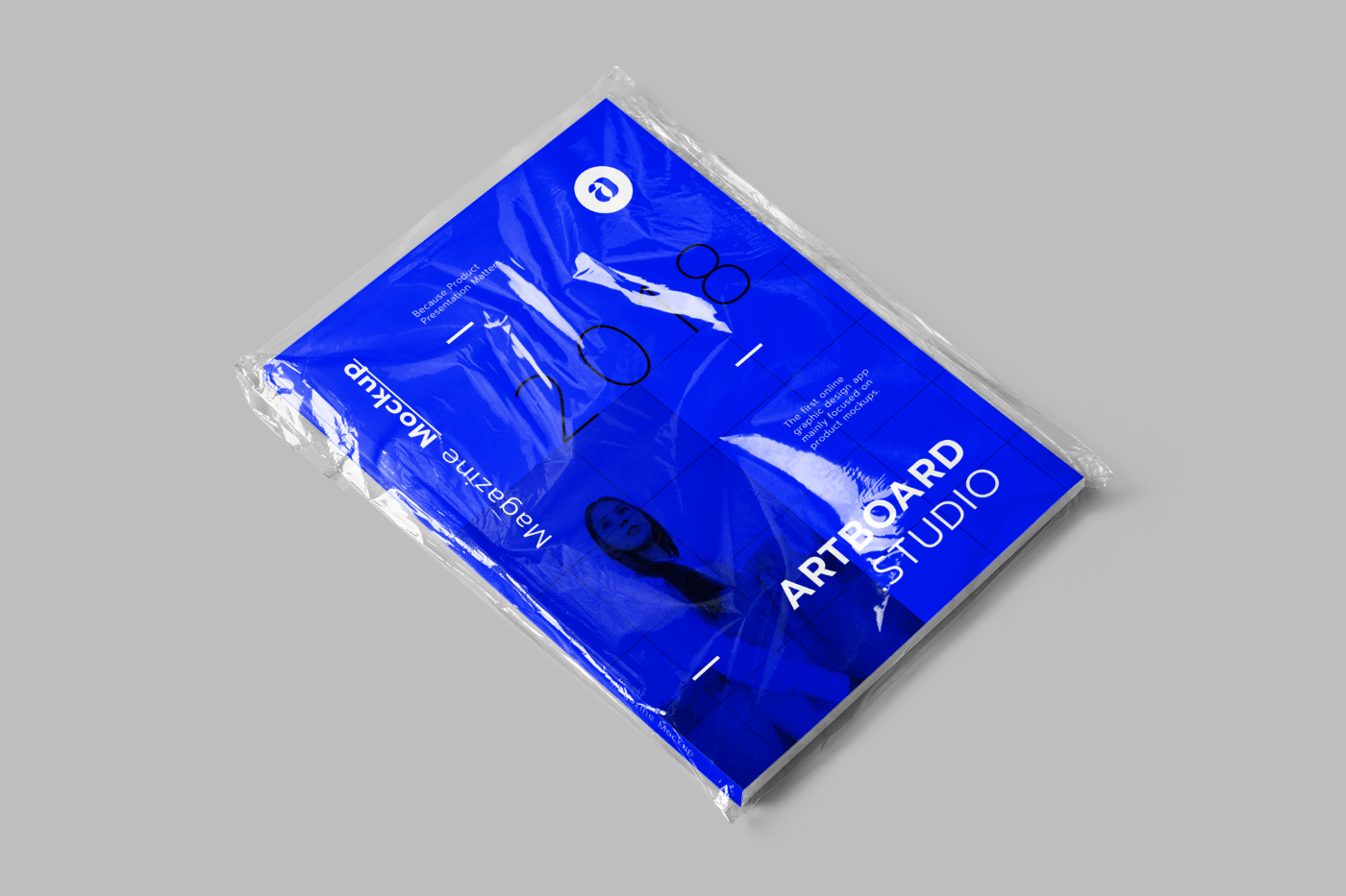 Plastic wrap mockup pack & plastic textures · bort graphic. Free Magazine Cover Mockup Scene