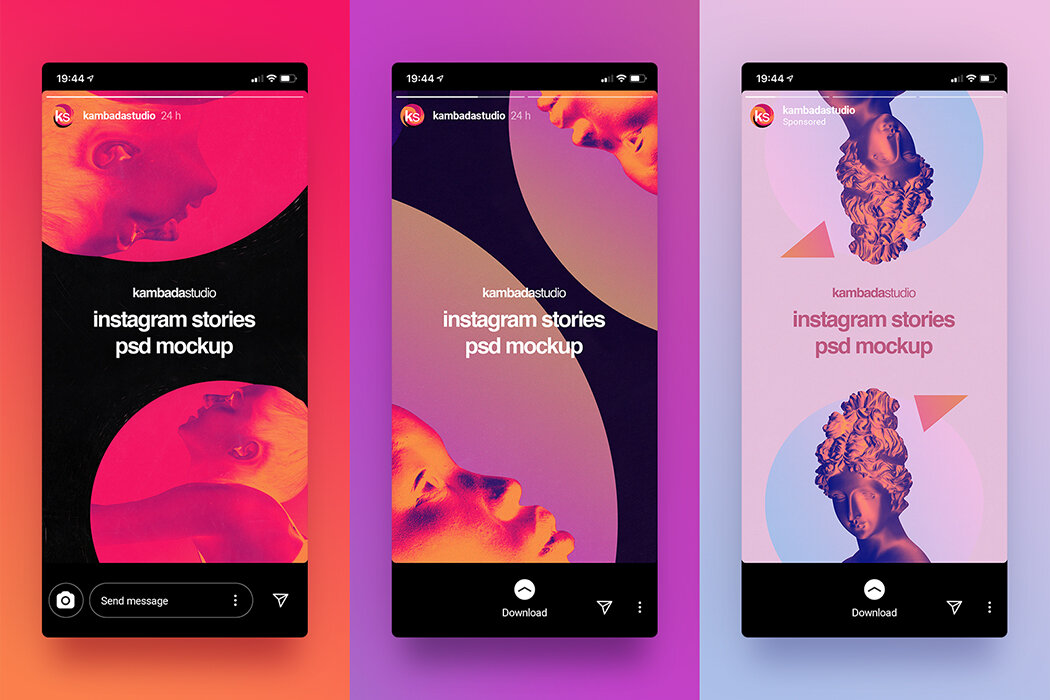 You’ll discover various mockup for instagram story, profile, post, thumbnail, feed, etc with awesome perspective view. Instagram Stories Mockup Free Psd File Kambada Studio
