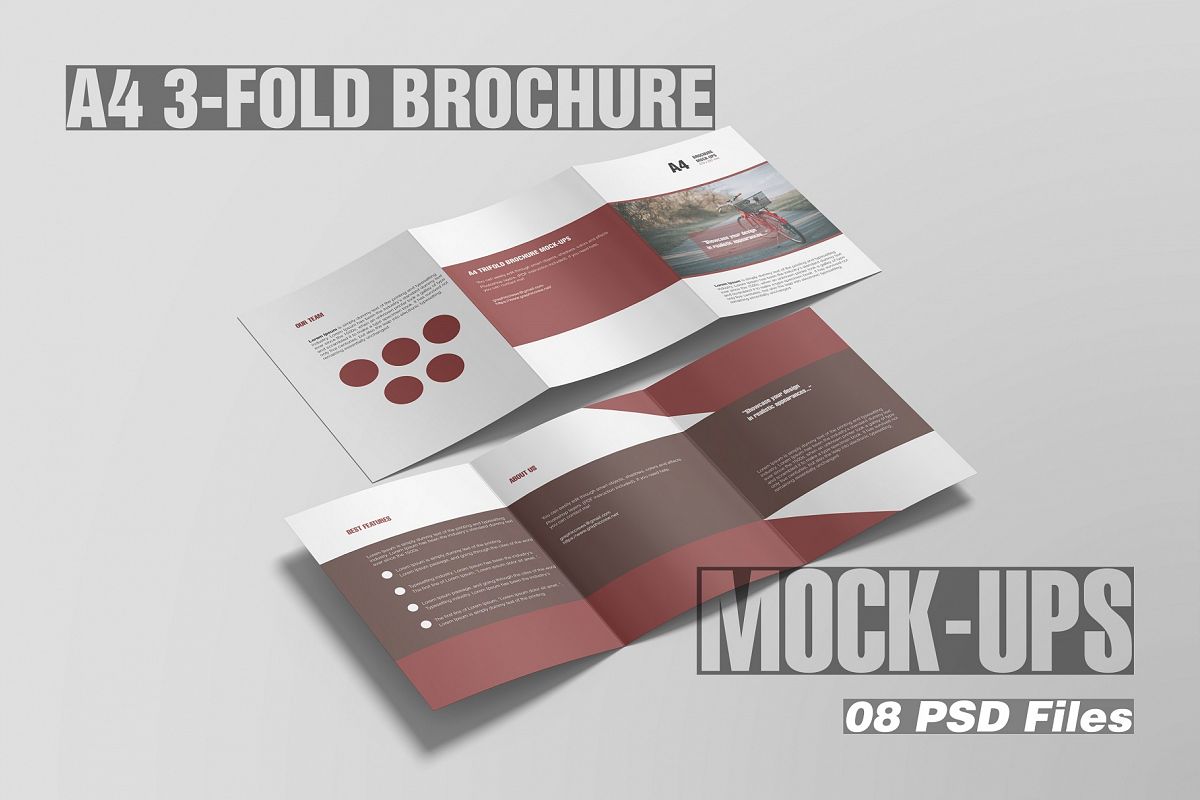 Blugraphic creates and collects design resources to make designer's life easier. Tri Fold Brochure Mockup Psd Free Download Free Psd Mockups Smart Object And Templates To Create Magazines Books Stationery Clothing Mobile Packaging Business Cards Banners