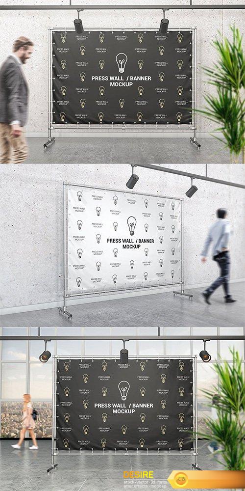 10+ Download Press Wall Mockup Free Psd
